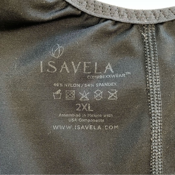 Isavela Comprexxwear Compression Stage 2 Body Suit Black w/Suspenders-Mid Thigh - Picture 4 of 5